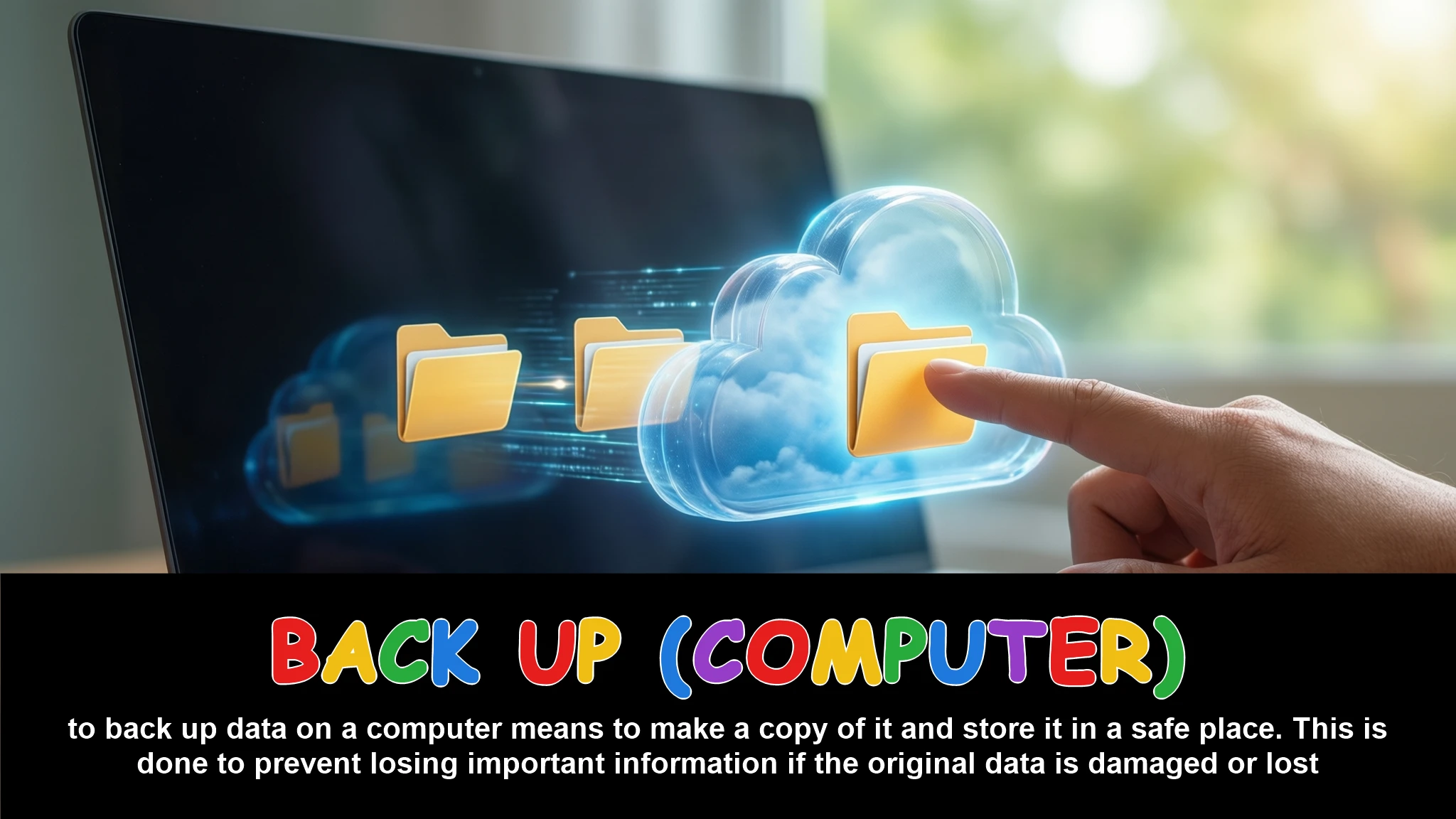 English Illustration for back up (computer)